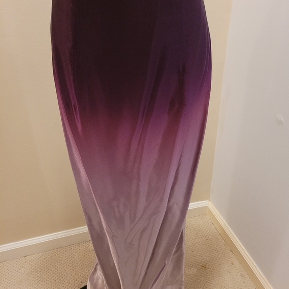 Purple Ombre Strapless Formal Gown - Picture 3 of 7